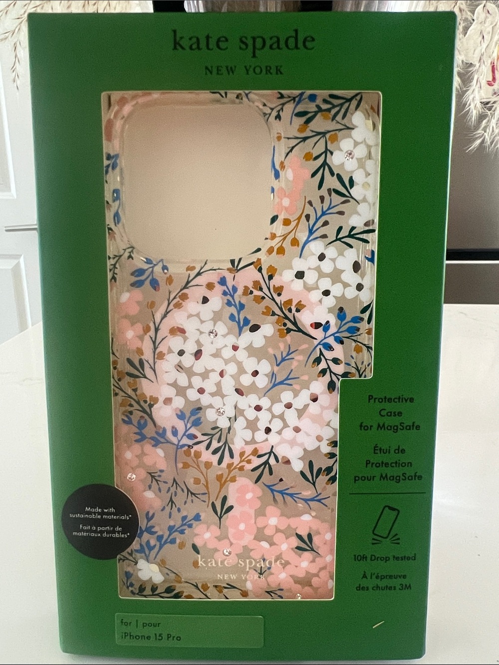 kate spade ♠️ Clear Floral iPhone 15 case